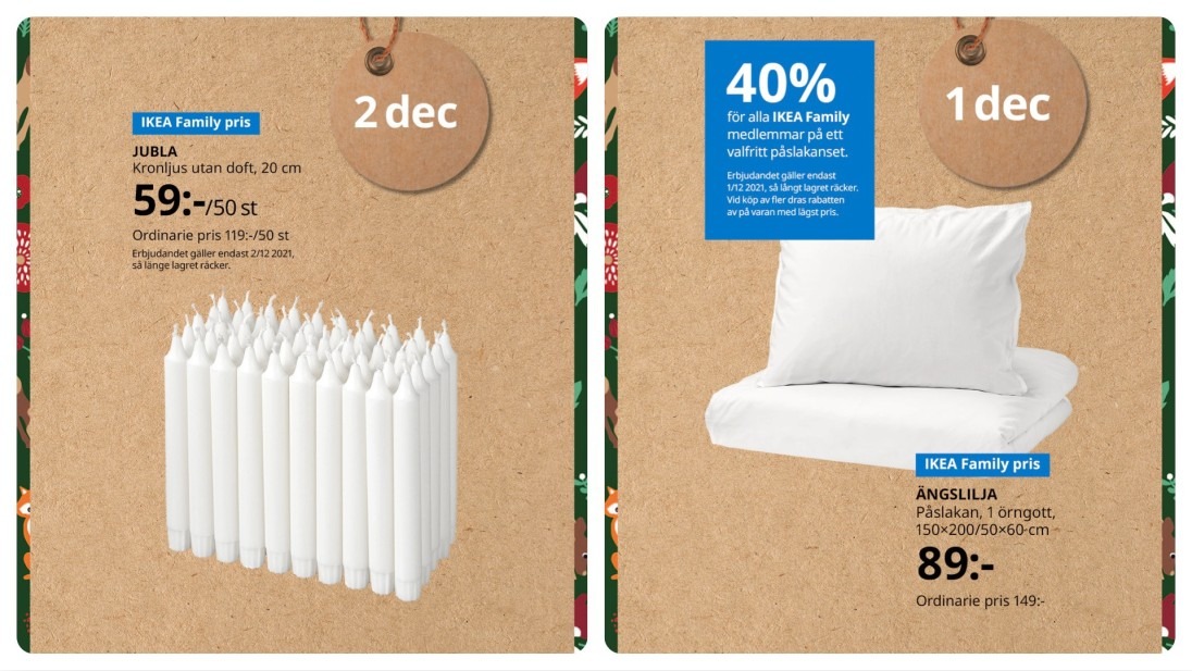 Lucka 1 och 2 Ikea julkalender