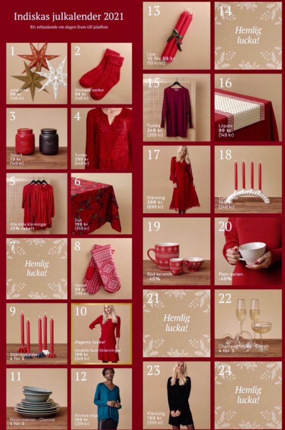 Indiska julkalender 2021 Emmas Julblogg