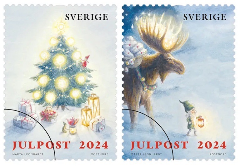 Årets julfrimärken 2024 postnord