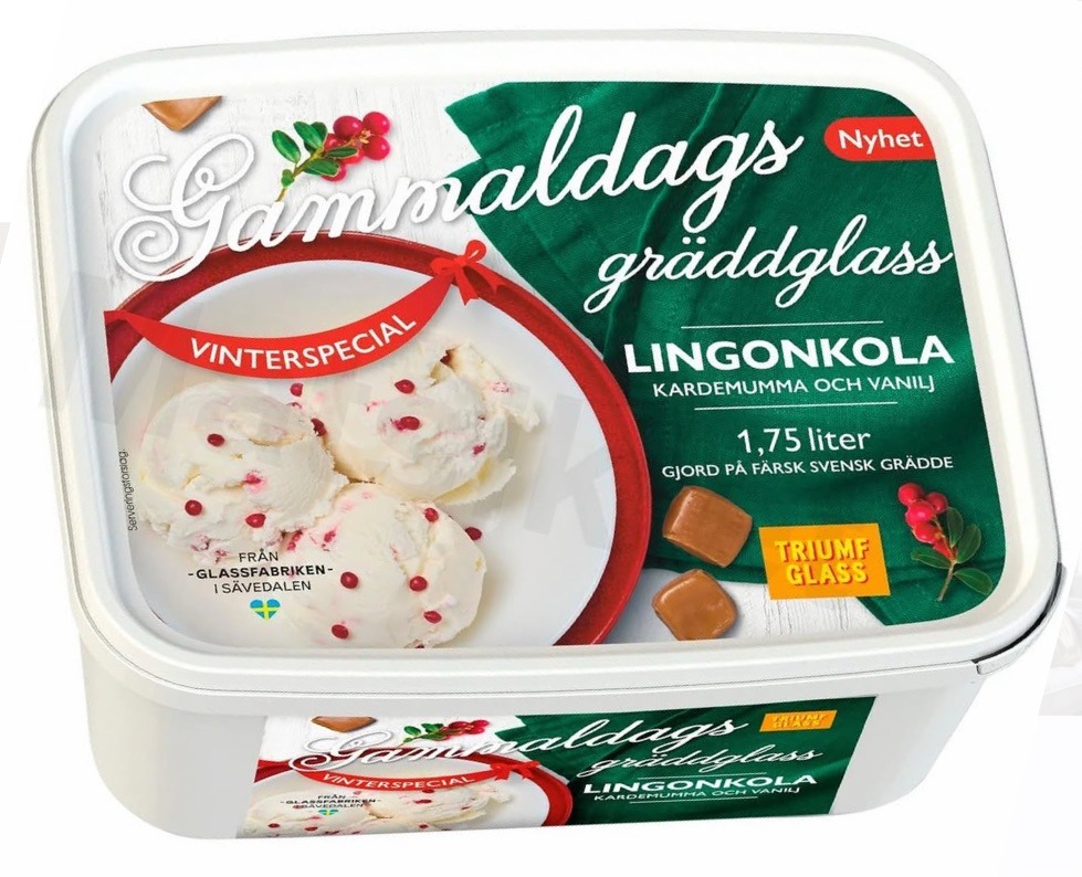 Lingonkola glass