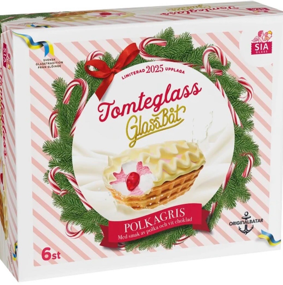 Glassbåt polkagris 