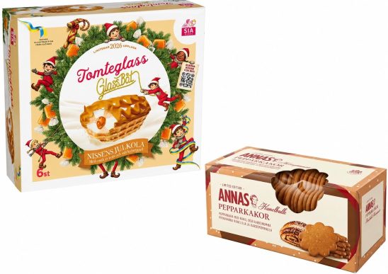 Tomteglass 2026 och Annas pepparkakor kanelbulle